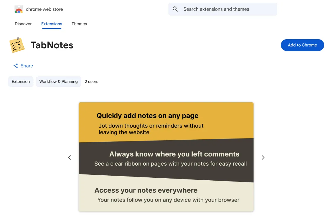 TabNotes screenshot